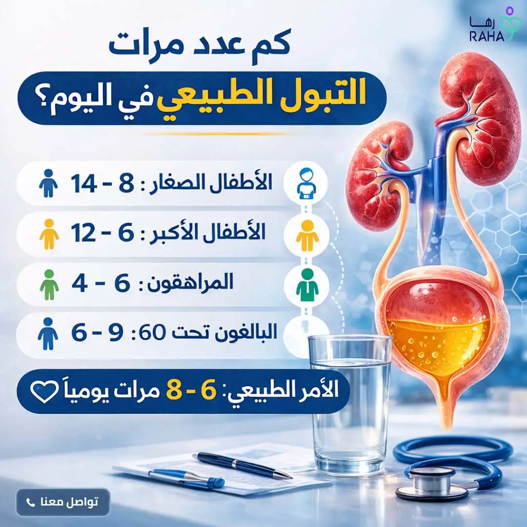 كم عدد مرات التبول الطبيعي يوميًا؟